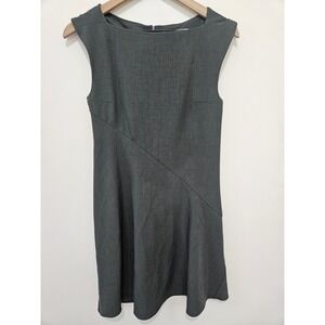 MM.LaFleur Gray Sleeveless Asymmetrical Seam Sheath Work Dress Size 4